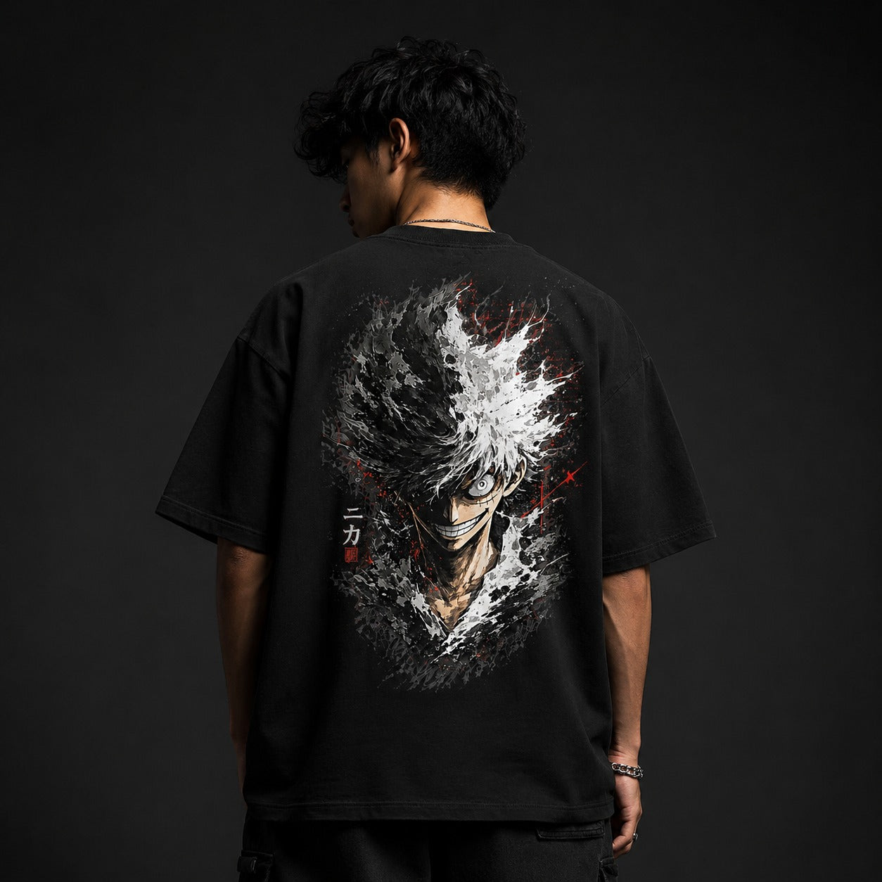 MAVORA Effort Never Die black oversized graphic T-shirt front view