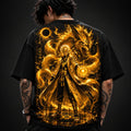 MAVORA Limits Are an Illusion black oversized T-shirt with golden front graphic